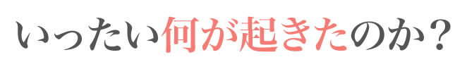 いったい何が起きたのか？